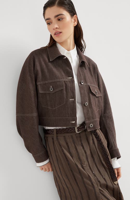 Brunello Cucinelli Outerwear With Monili In Chocolate