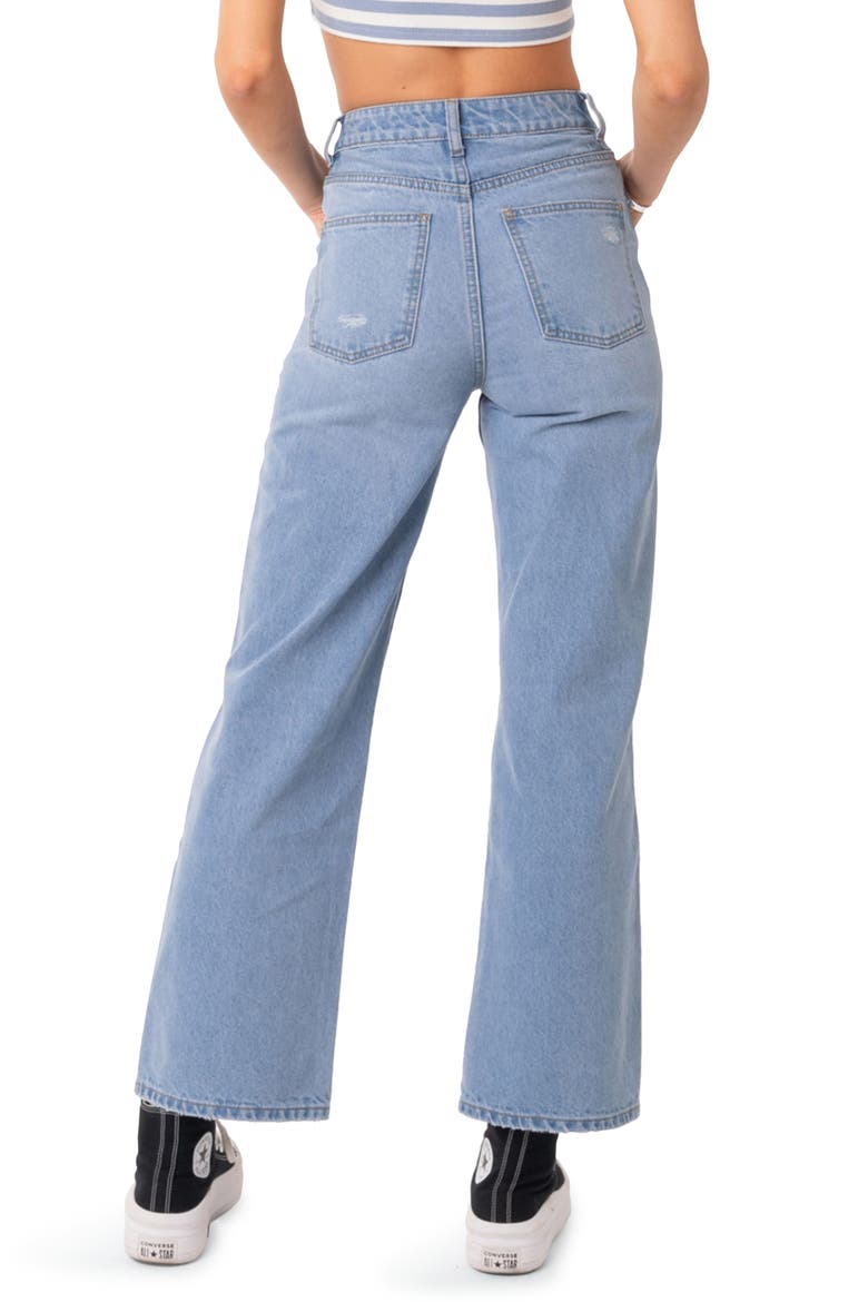 Lori Ripped High Waist Wide Leg Jeans, Alternate, color, BLUE