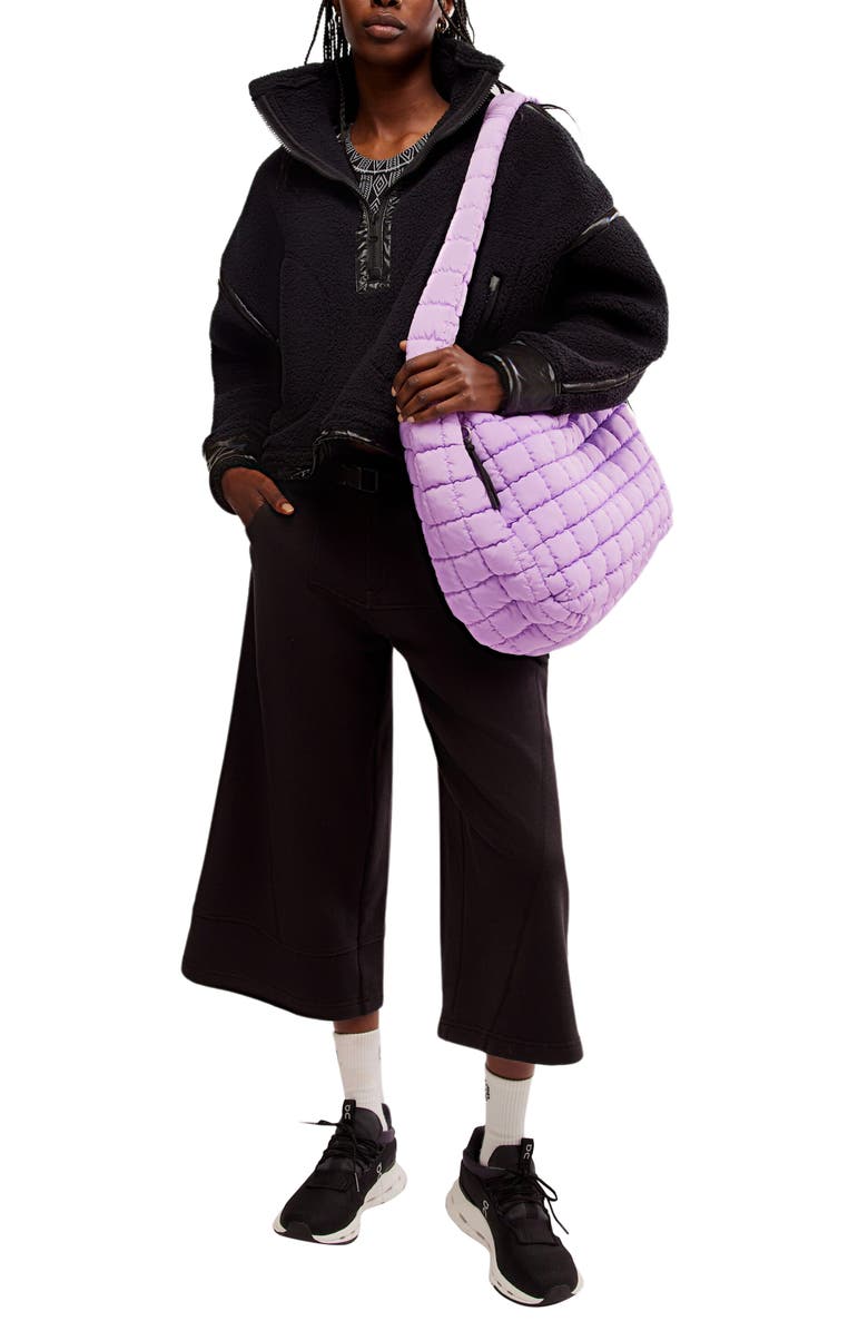 Free People FP Movement Mountain High Shine Half Zip, Alternate, color, Black Combo