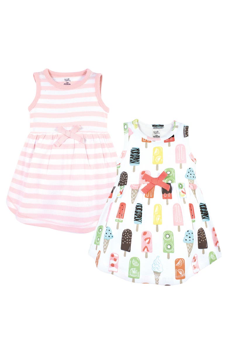 Touched by Nature 2Pk Organic Sleeveless Dresses, Main, color, Popsicle