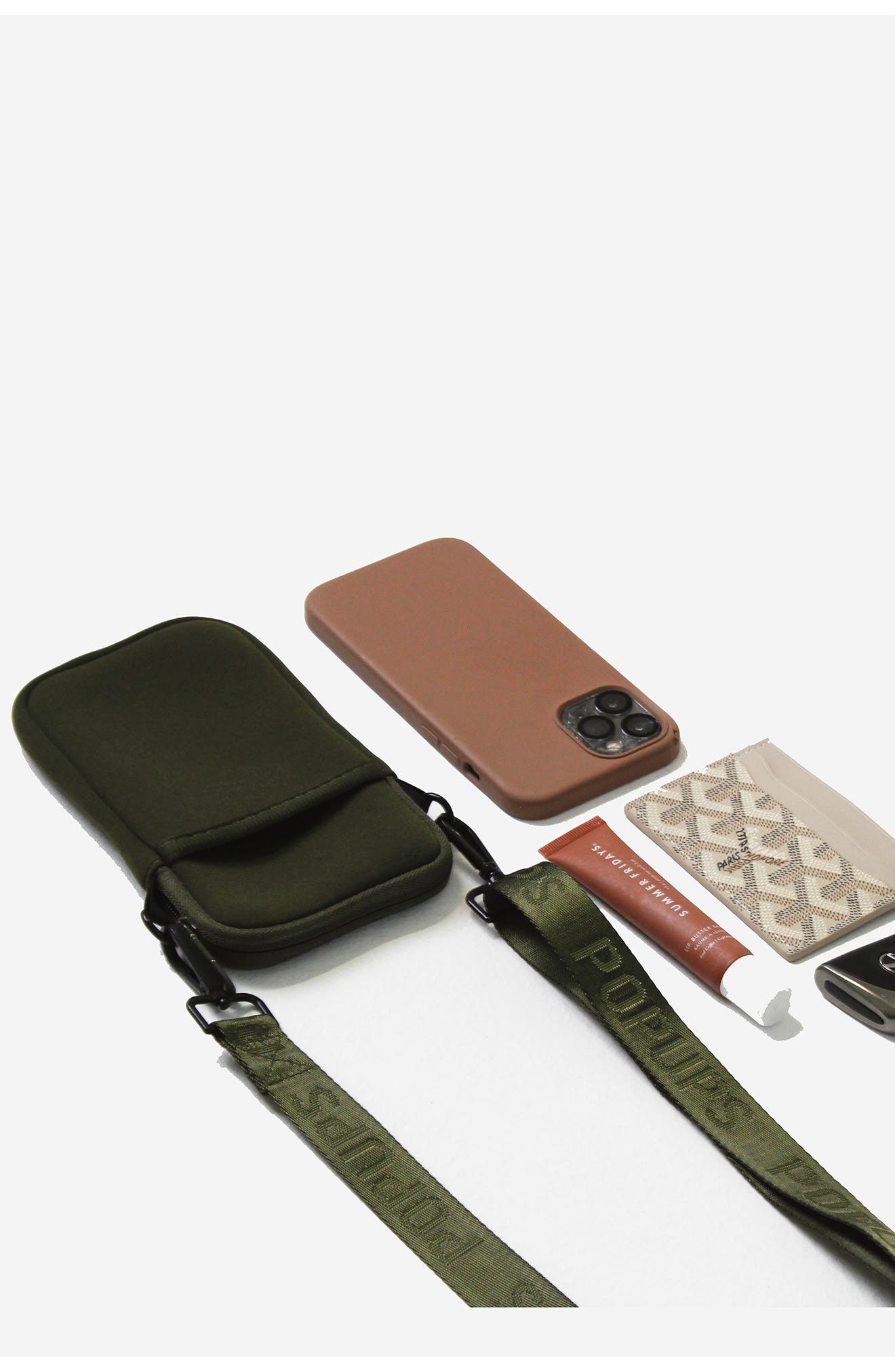 Water Resistant Phone Crossbody Bag, Alternate, color, GREEN