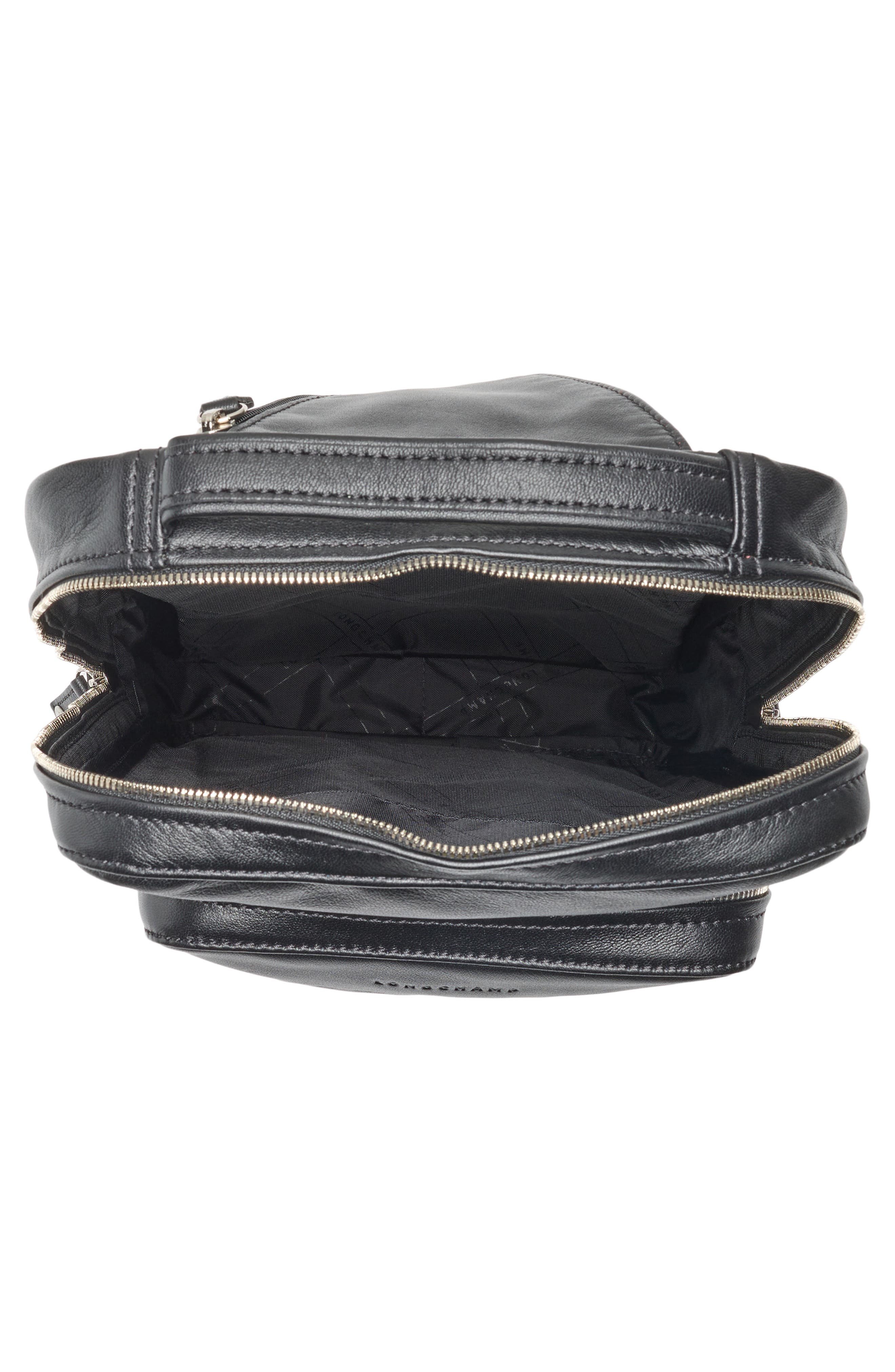 Longchamp Small Parisis Leather Sling Bag, Alternate, color, Black