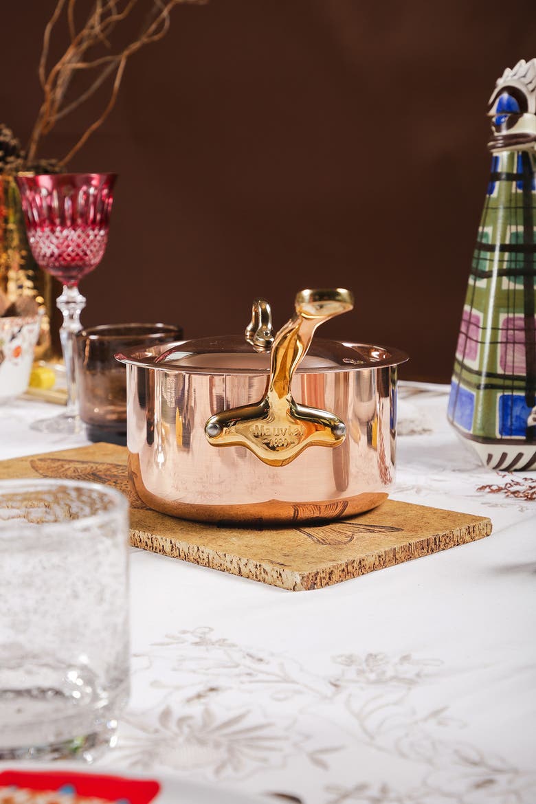 M'Heritage 150 B Copper & Stainless Steel Saucepan With Lid, 2.6-Quart, Alternate, color, Copper