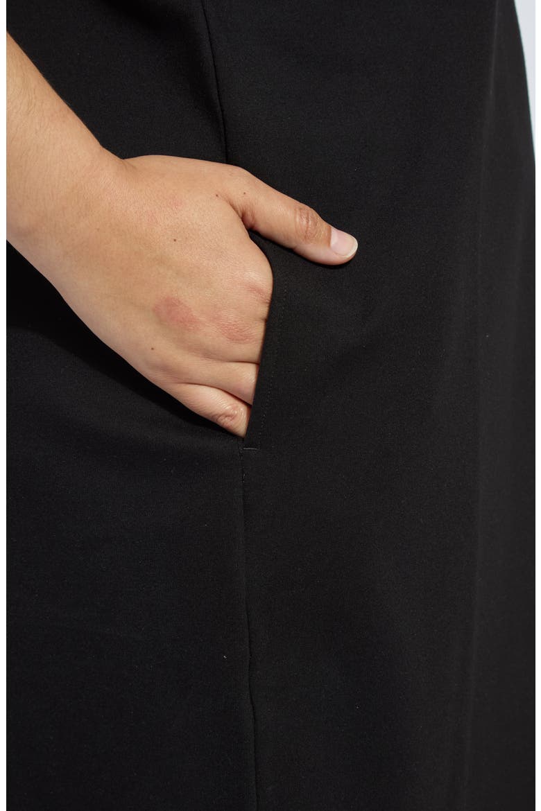 'Lyssentials Perfect A-Line Ponte Dress, Alternate, color, BLACK