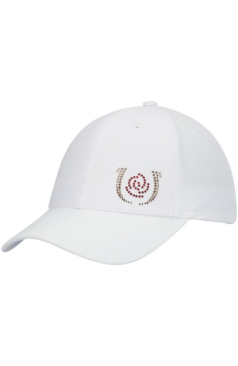 LUSSO Women's Lusso White Kentucky Derby Hustle Austrian Crystal Adjustable Hat, Main, color,
