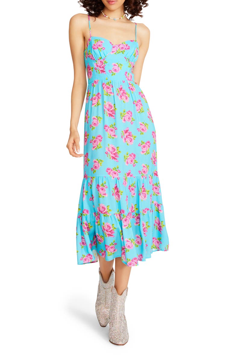 Betsey Johnson Ava Corset Marilyn Rose Dress, Main, color,