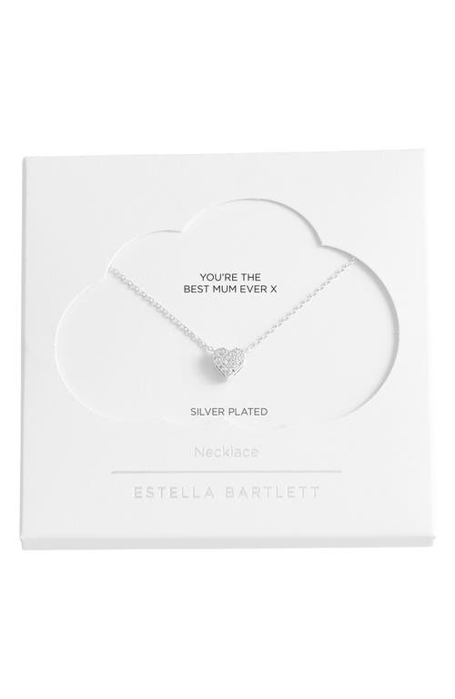 Estella Bartlett Pavé Cubic Zirconia Heart Slider Charm Necklace