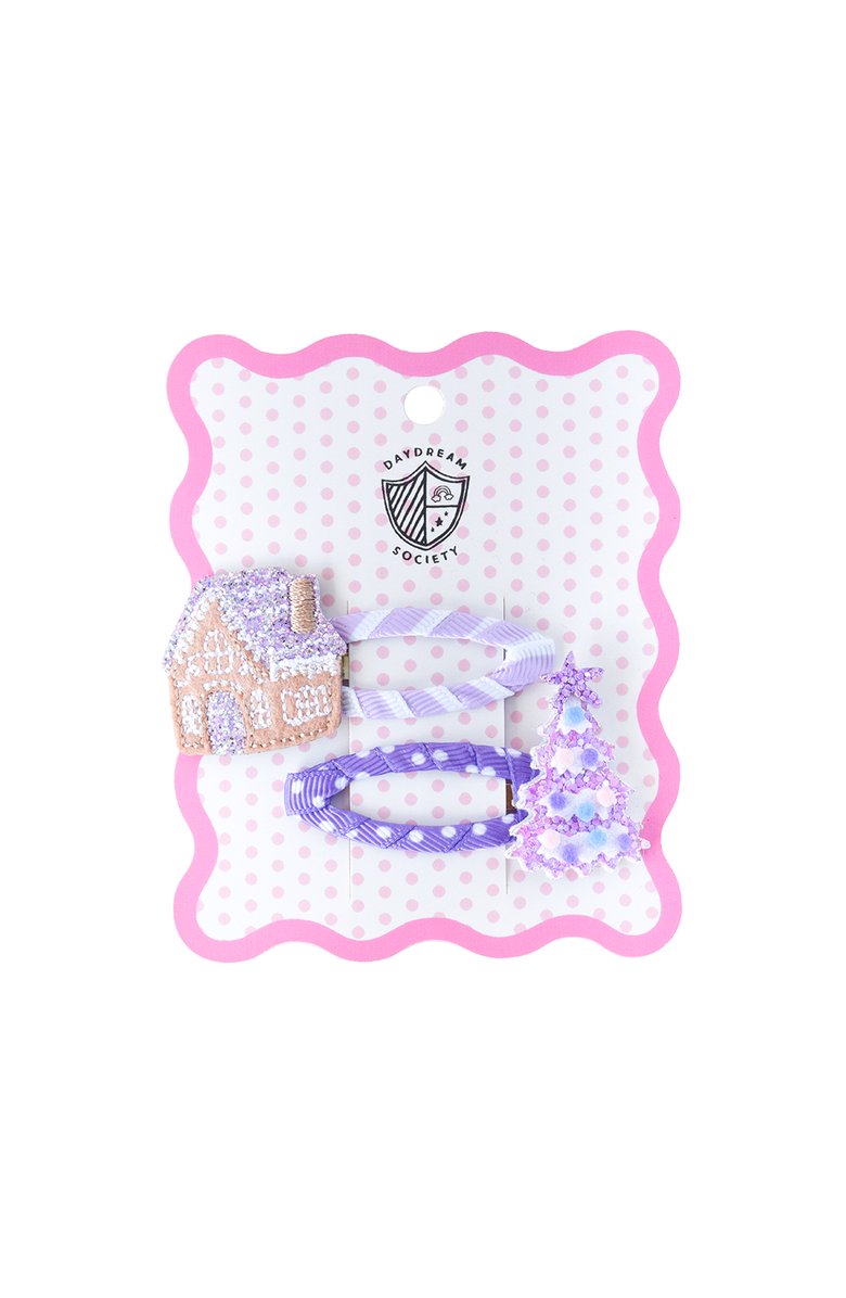 Daydream Society Gingerbread House and Christmas Tree Winter Hair Clip Set, Main, color, Assorted Pre-Pack