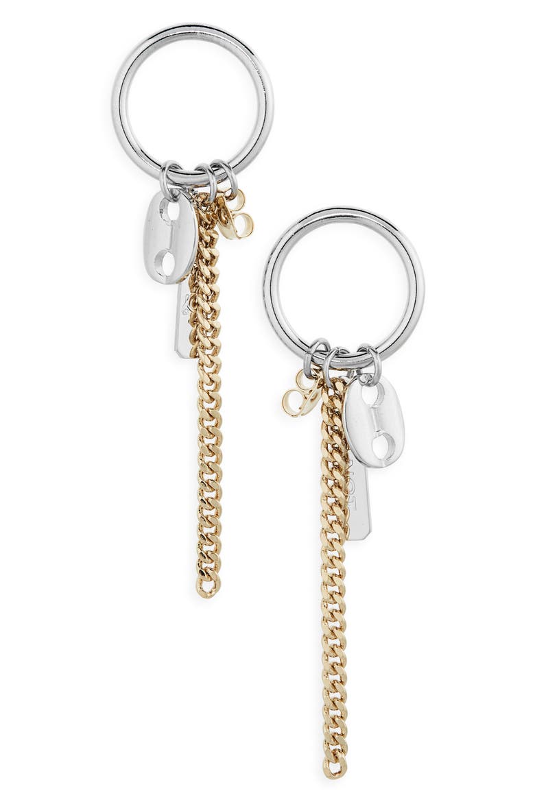 Rita Front Hoop Earrings, Main, color, GOLD/ PALLADIUM
