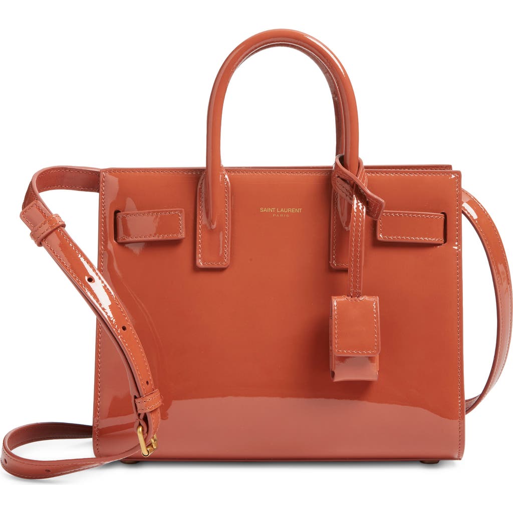 Saint Laurent Nano Sac De Jour Patent Leather Handbag