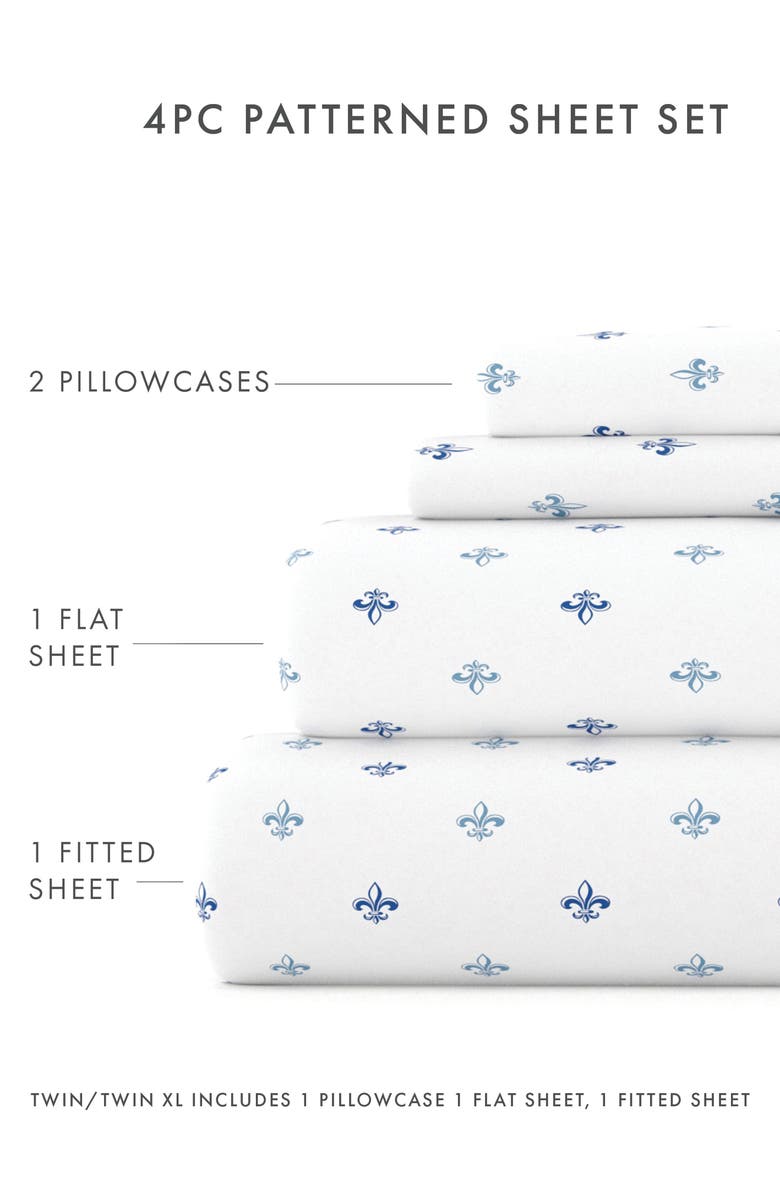 HOMESPUN Premium Ultra Soft Lily Pattern 4-Piece Bed Sheet Set, Alternate, color,