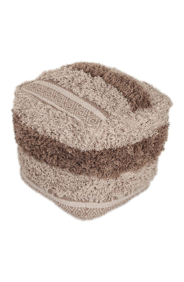 PARKLAND COLLECTION Iliya Transitional Beige Pouf, Main, color, Beige