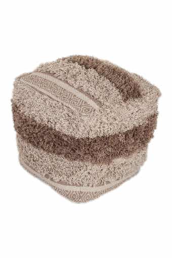 PARKLAND COLLECTION Iliya Transitional Beige Pouf