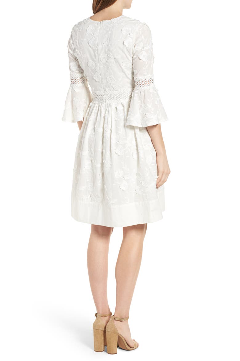 Fit & Flare Dress, Alternate, color, WHITE