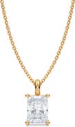 ALLUREZ Radiant Solitaire Lab Diamond Pendant Necklace 14K 1.50ct
