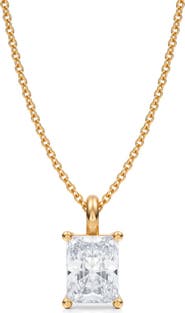 ALLUREZ Radiant Solitaire Lab Diamond Pendant Necklace 14K 1.50ct
