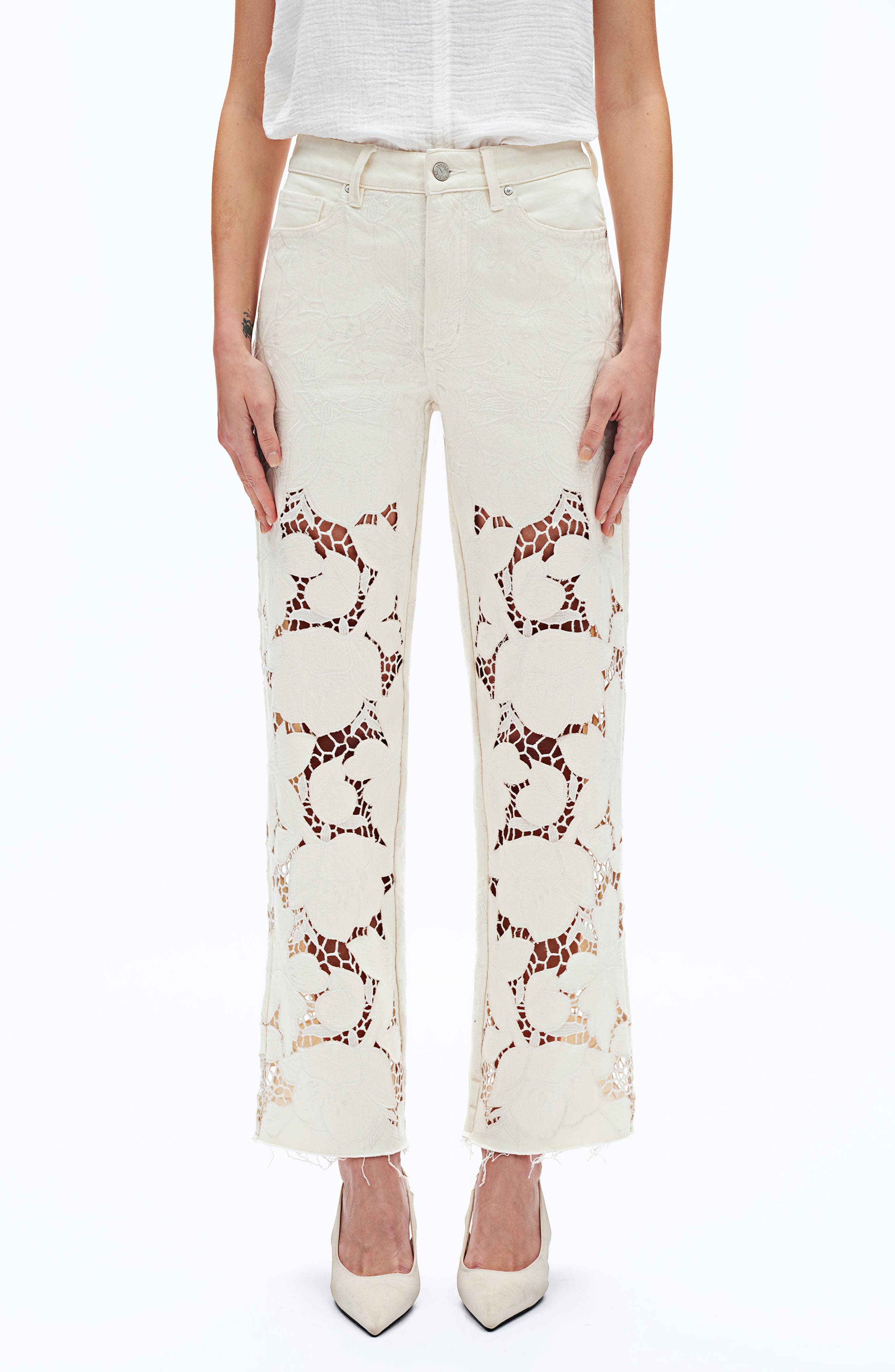 Lace Straight Leg Jeans