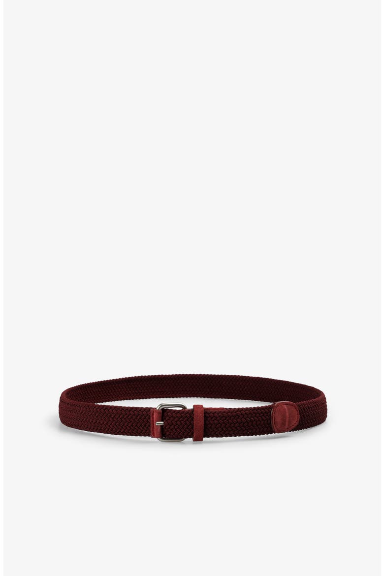 Elastic Suede Belt, Alternate, color, Burgundy