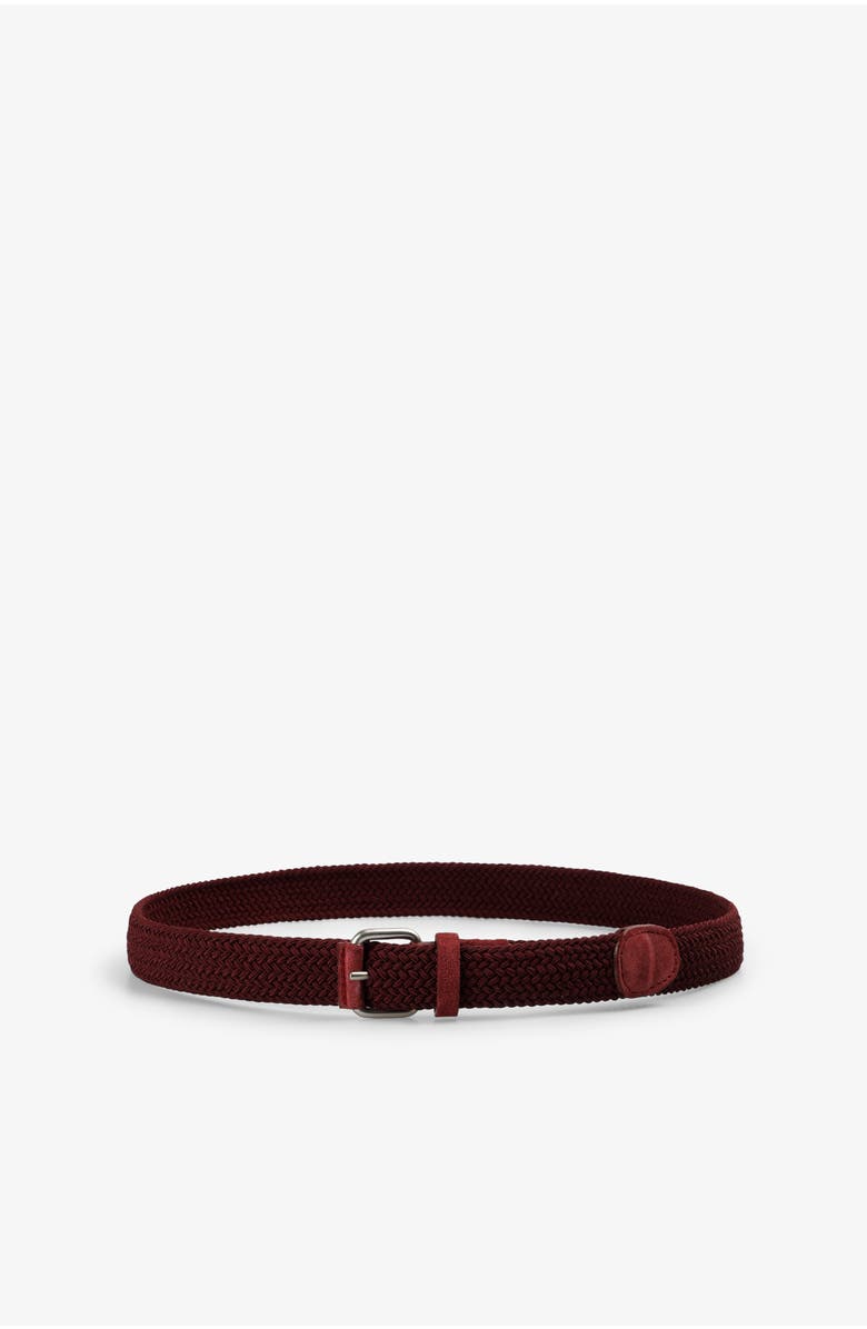 Scalpers Elastic Suede Belt, Alternate, color, Burgundy