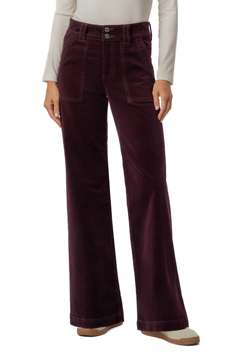 Jodi High Waist Straight Leg Corduroy Utility Pants, Main, color, EGGPLANT