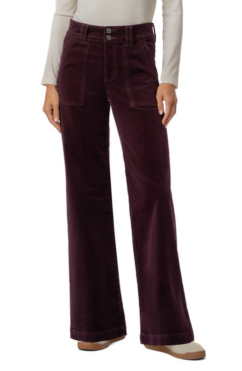 Jodi High Waist Straight Leg Corduroy Utility Pants