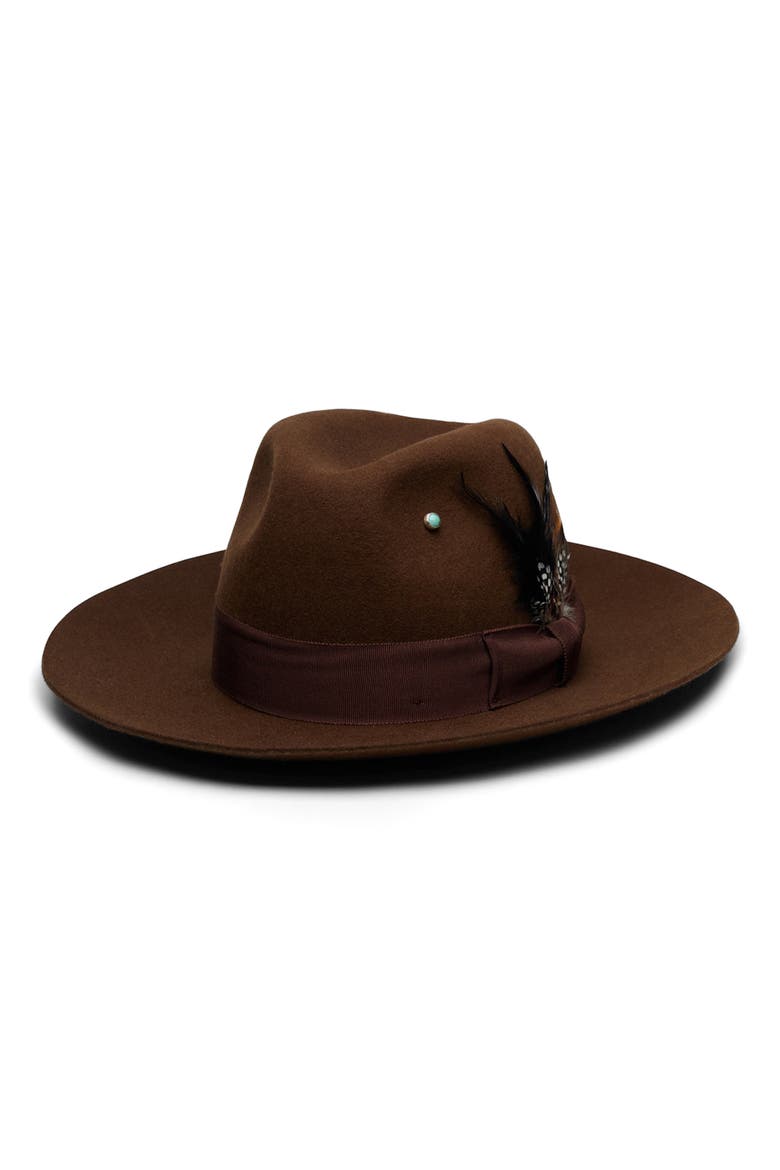 Wool Fedora Hat, Main, color, BROWN