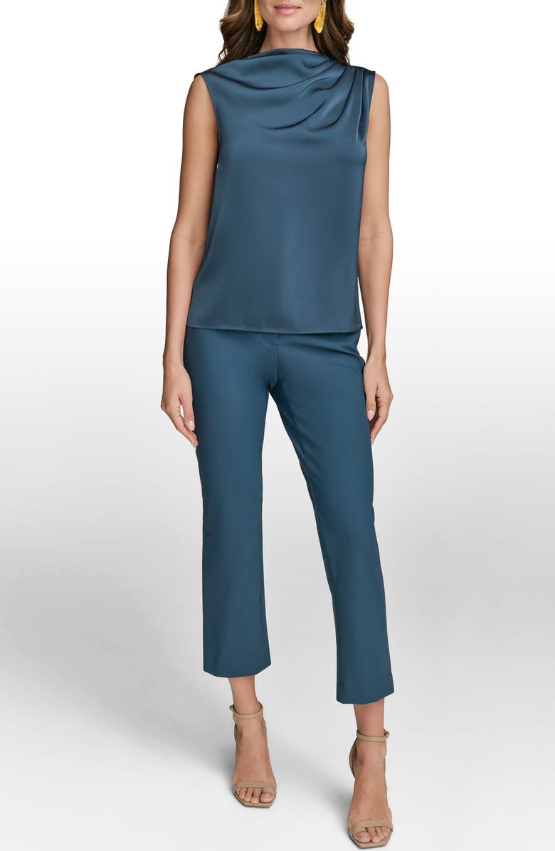 Donna Karan New York Drape Neck Charmeuse Top, Alternate, color,