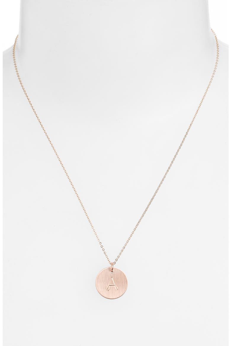 14k-Gold Fill Initial Disc Necklace, Alternate, color, 14K GOLD FILL A