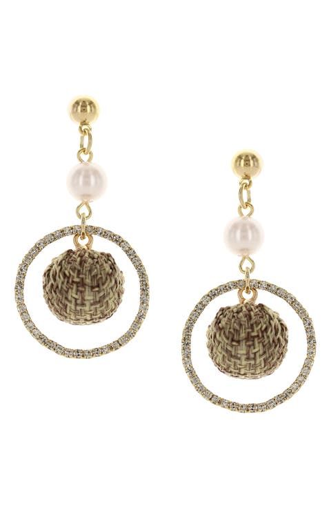 Giselle Crystal & Faux Pearl Drop Earrings