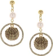 OLIVIA WELLES Giselle Crystal & Faux Pearl Drop Earrings