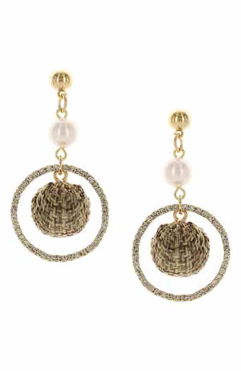Giselle Crystal & Faux Pearl Drop Earrings