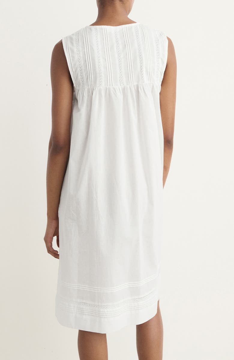 MANGO Pintuck Accent Sleeveless Cotton Nightgown, Alternate, color, 