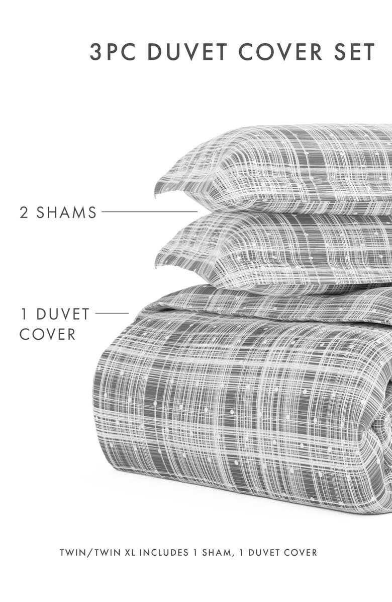 HOMESPUN IENJOY HOME Premium Ultra Soft Polka Dot Pattern 3-Piece Duvet Cover Set, Alternate, color, Gray