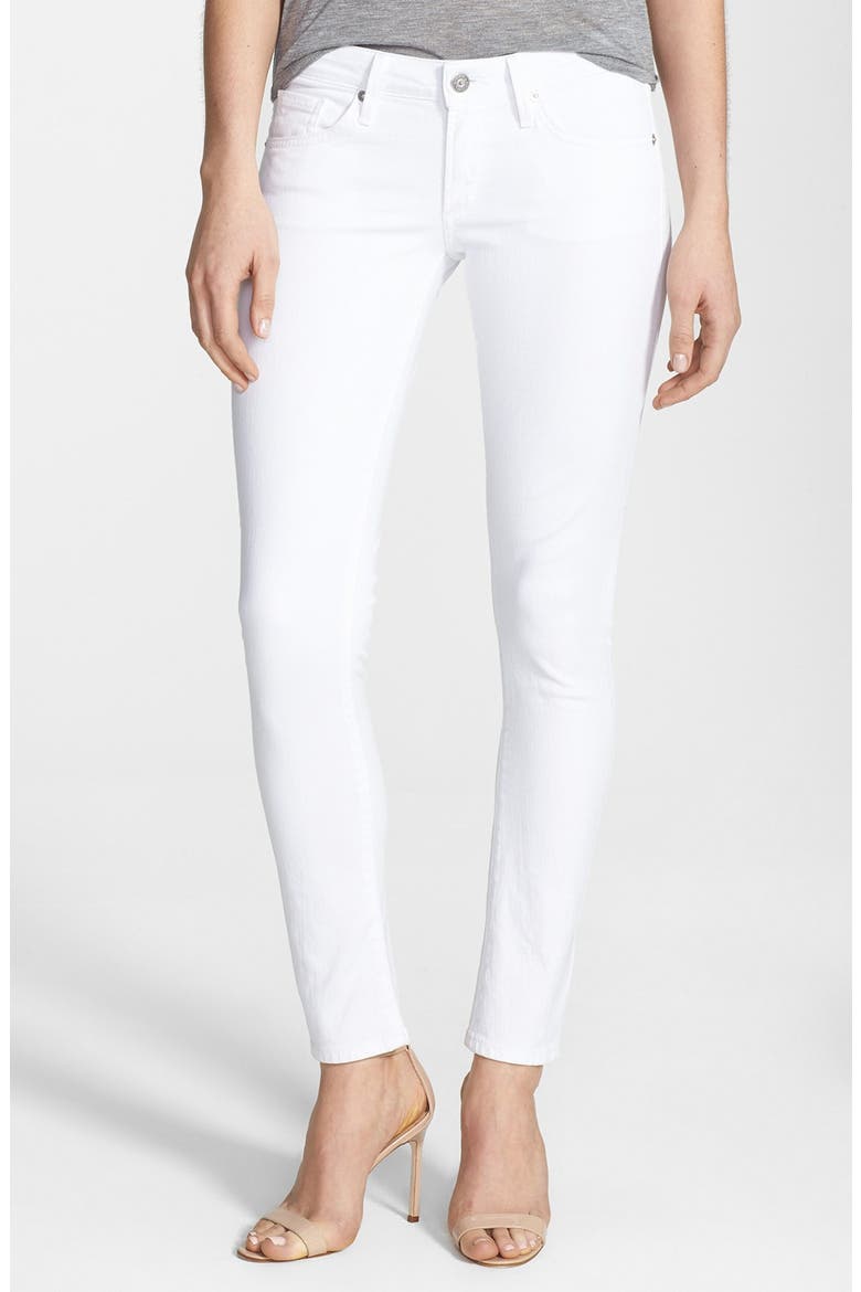 'Racer' Low Rise Skinny Jeans, Main, color, SANTORINI WHITE