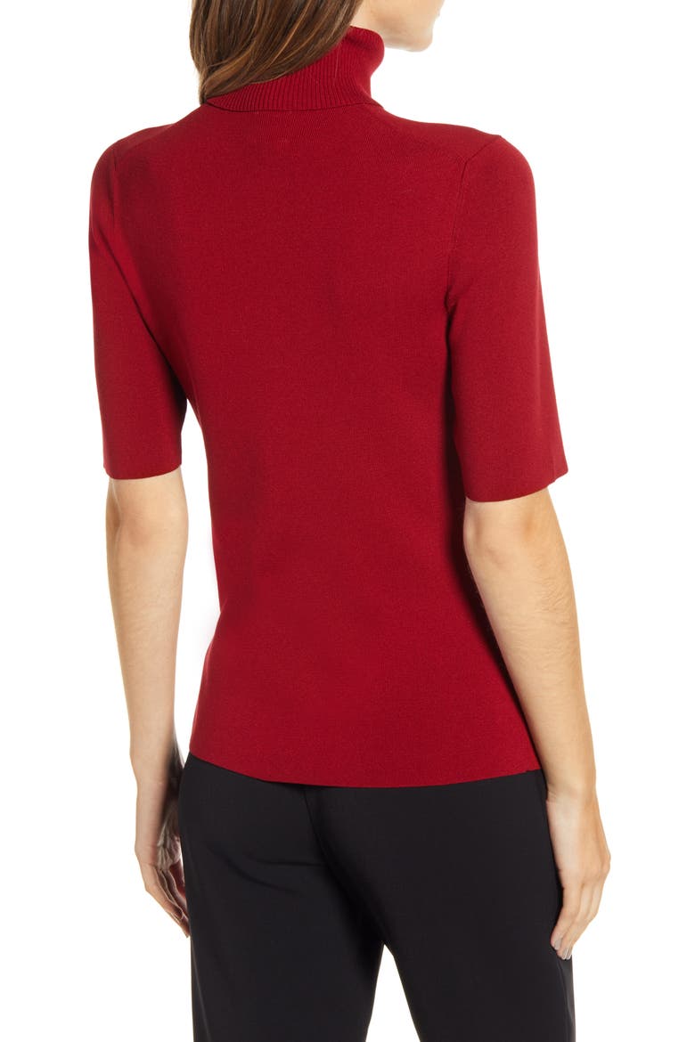 Short Sleeve Turtleneck Sweater, Alternate, color, TITIAN RED