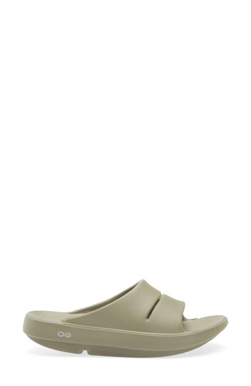 Oofos Ooahh Slide Sandal In Green