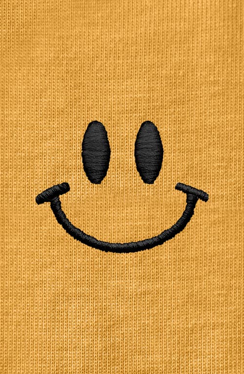 Dalix Smile Face Tee In Mustard
