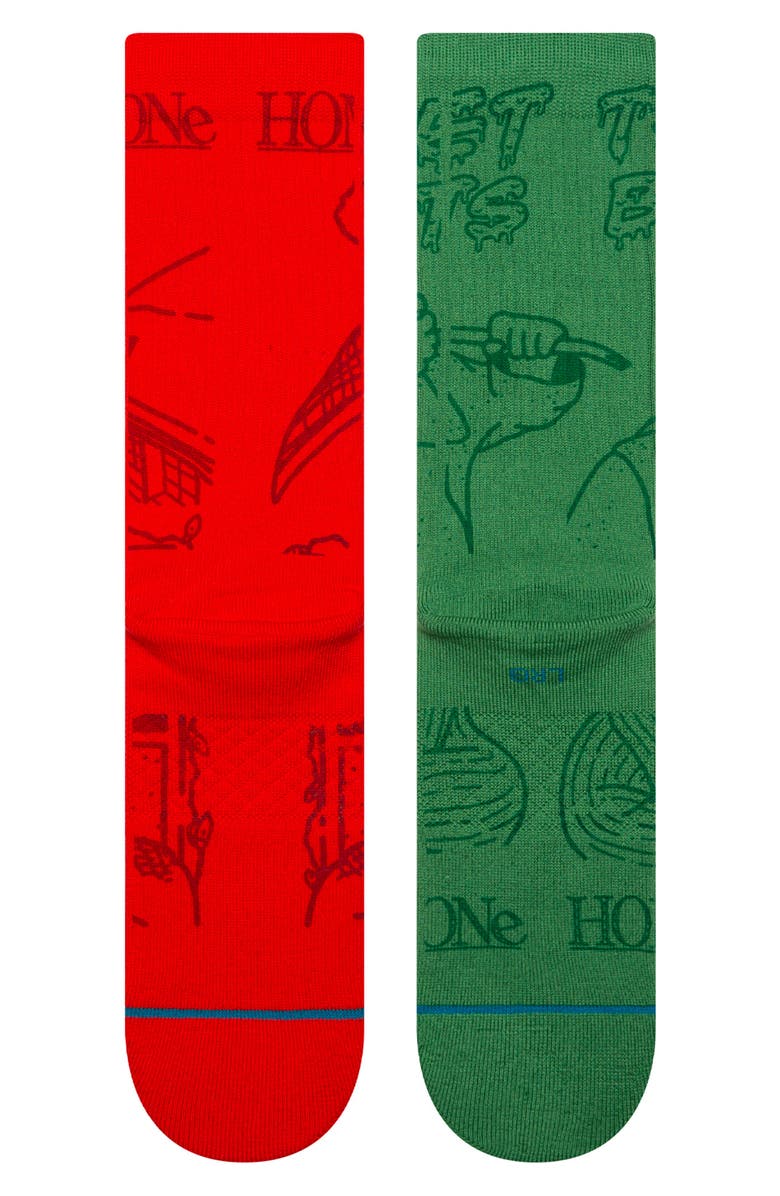 Stance Home Alone Crew Socks, Alternate, color, Multi