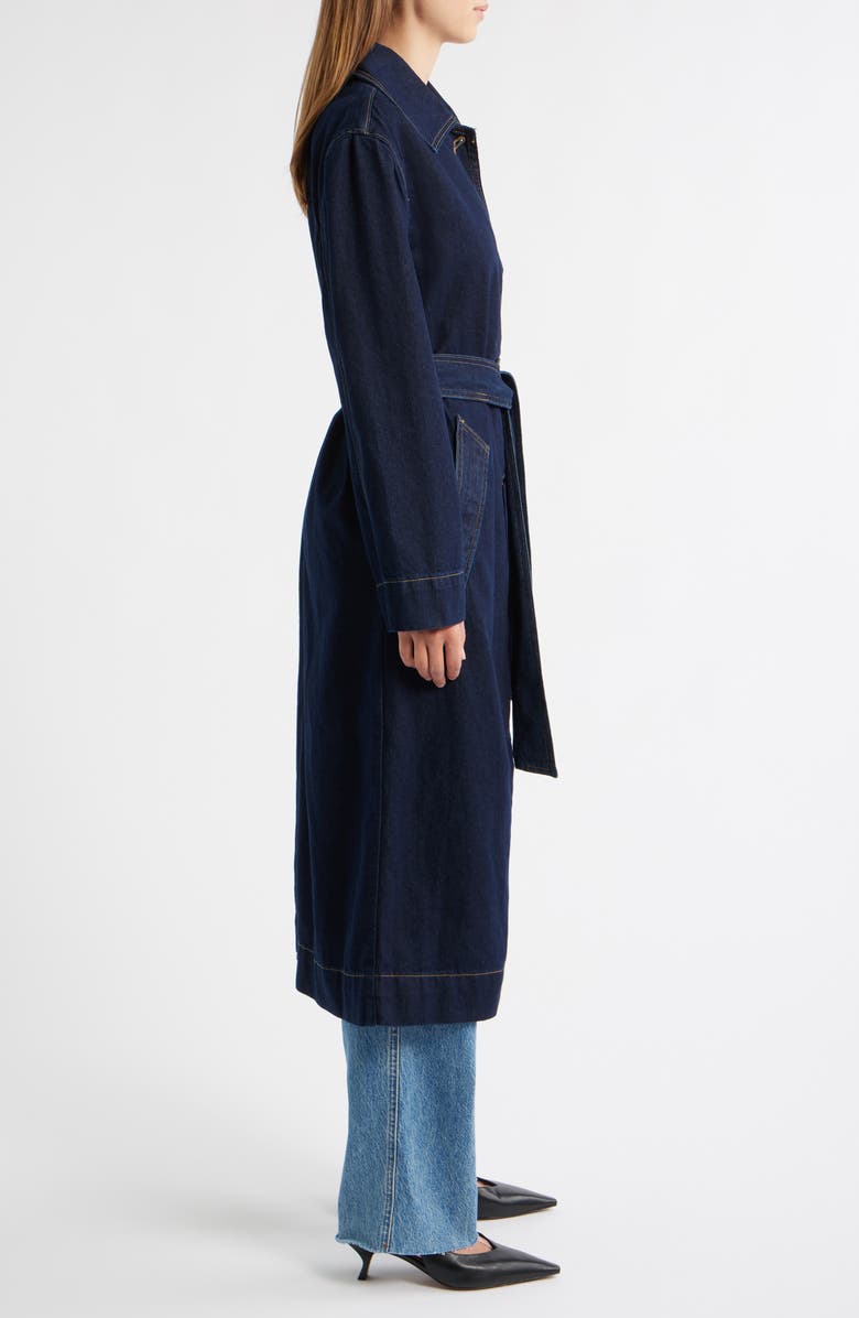 MANGO Denim Trench Coat, Alternate, color,