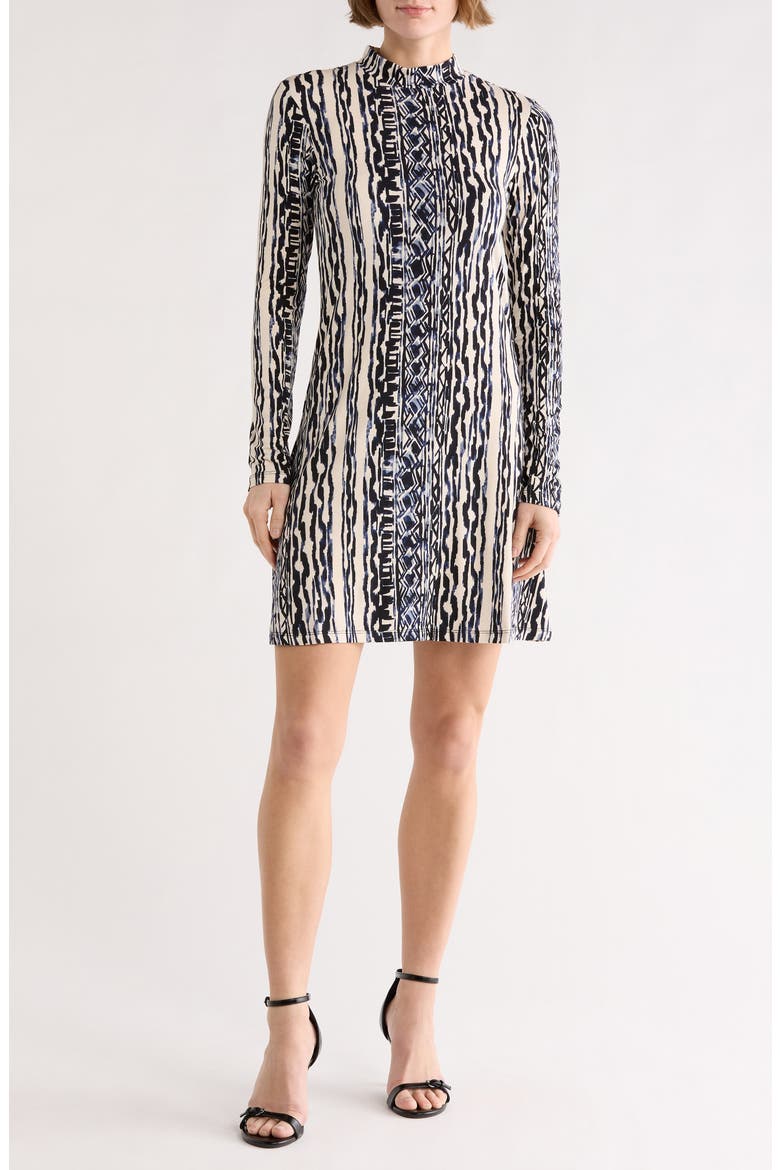 Fernanda Long Sleeve Fit & Flare Dress, Main, color, TRIBAL STRIPE