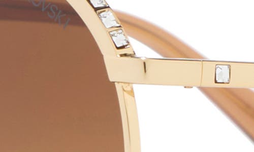 Swarovski 61mm Crystal Aviator Sunglasses In Gold