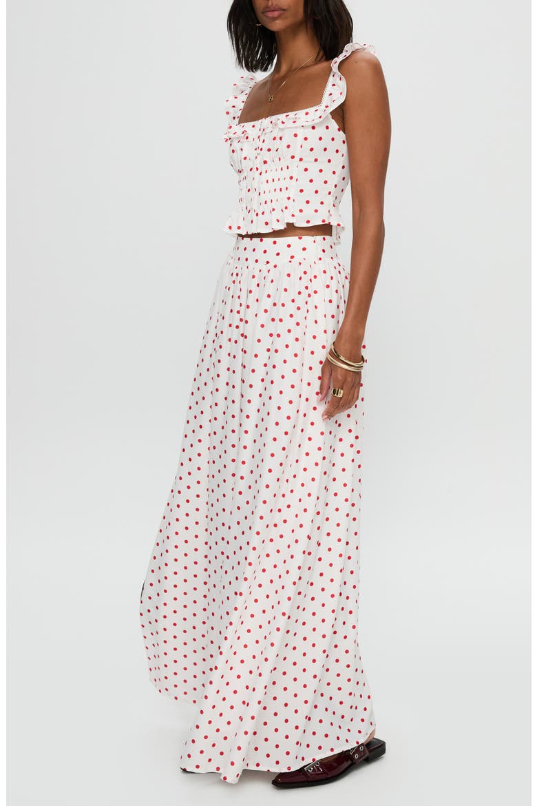 Valerio Print Maxi Skirt, Alternate, color, WHITE / RED