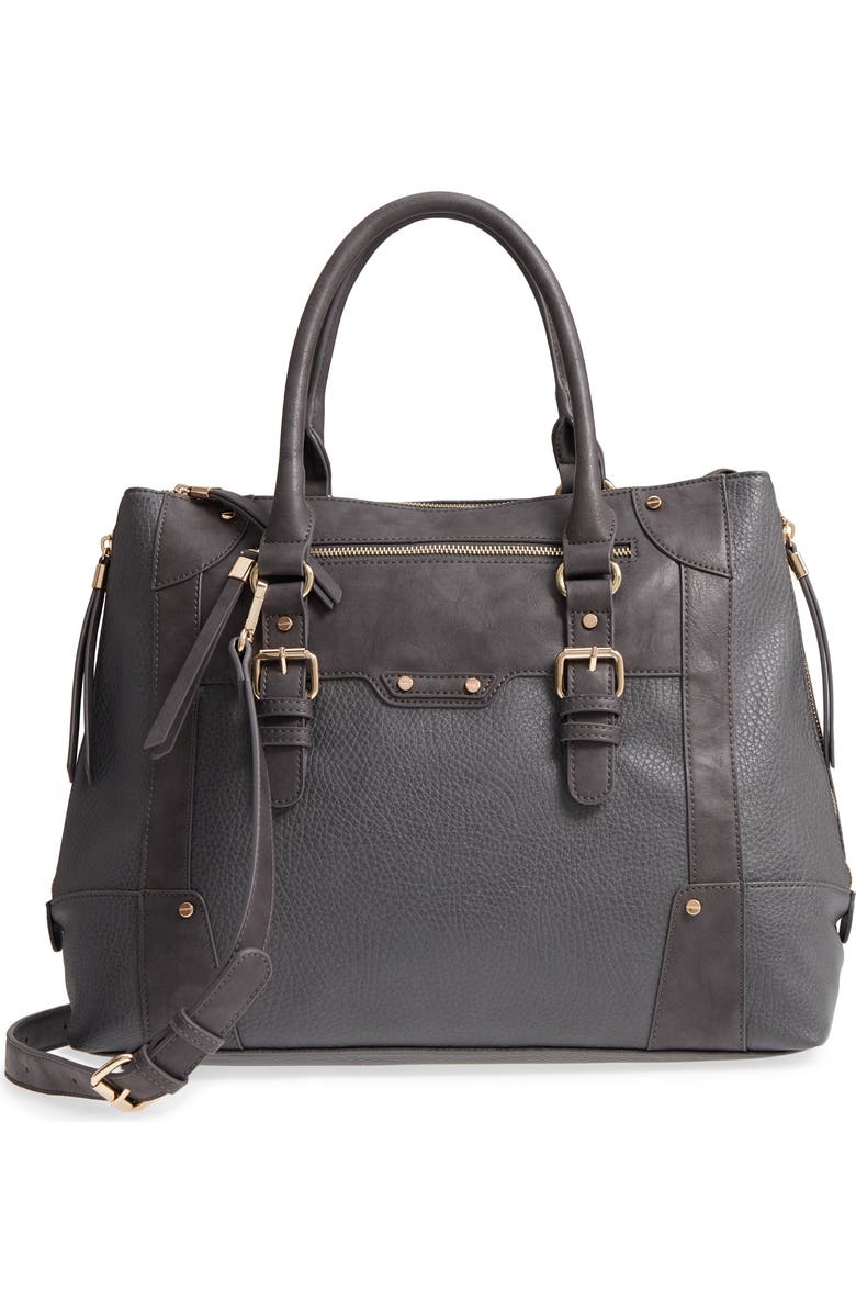 Sole Society 'Susan' Winged Faux Leather Tote, Main, color,