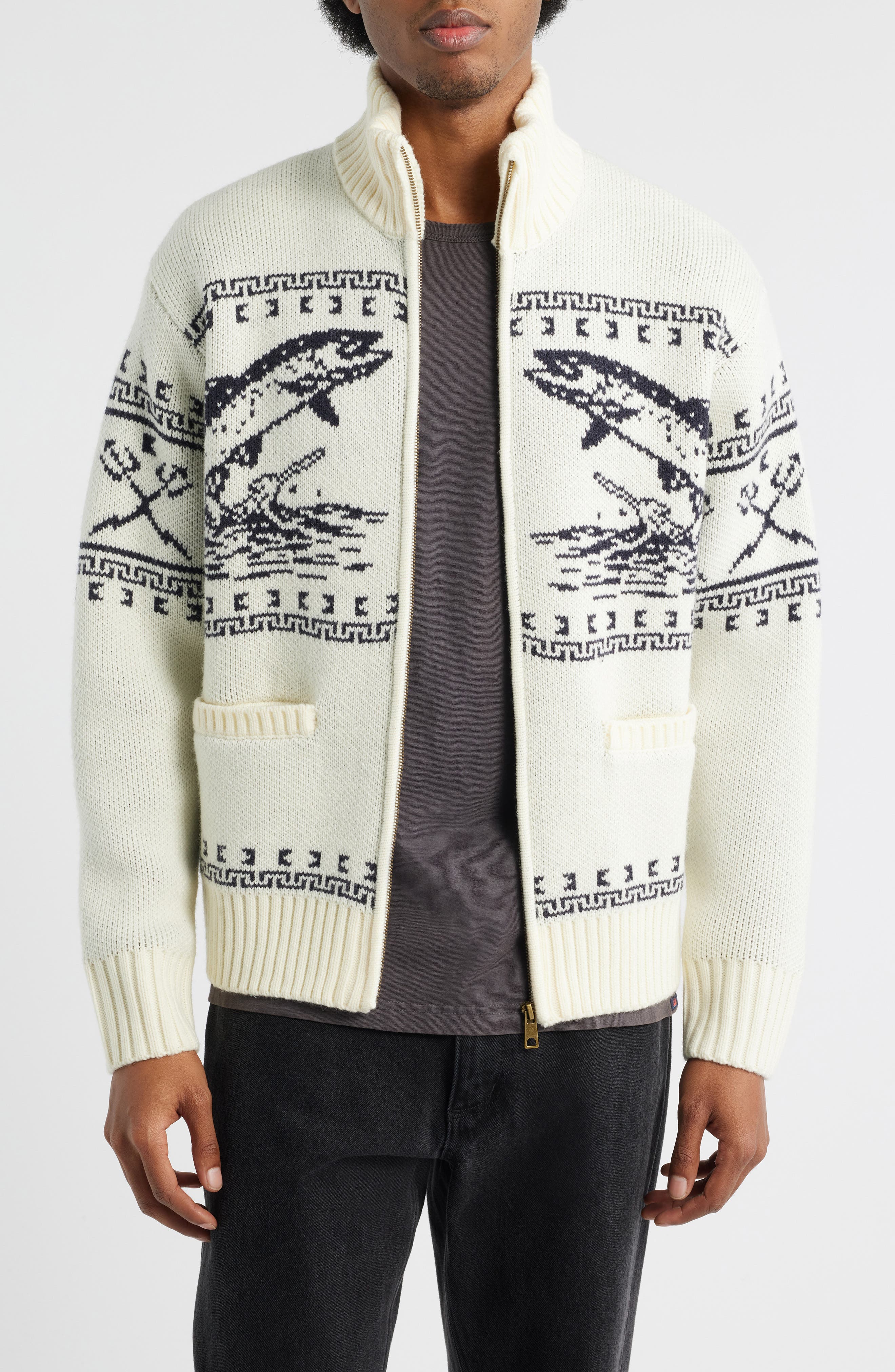 Old Timer Mock Neck Zip Sweater