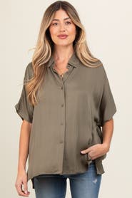 PinkBlush Dolman Sleeve Button Down Blouse