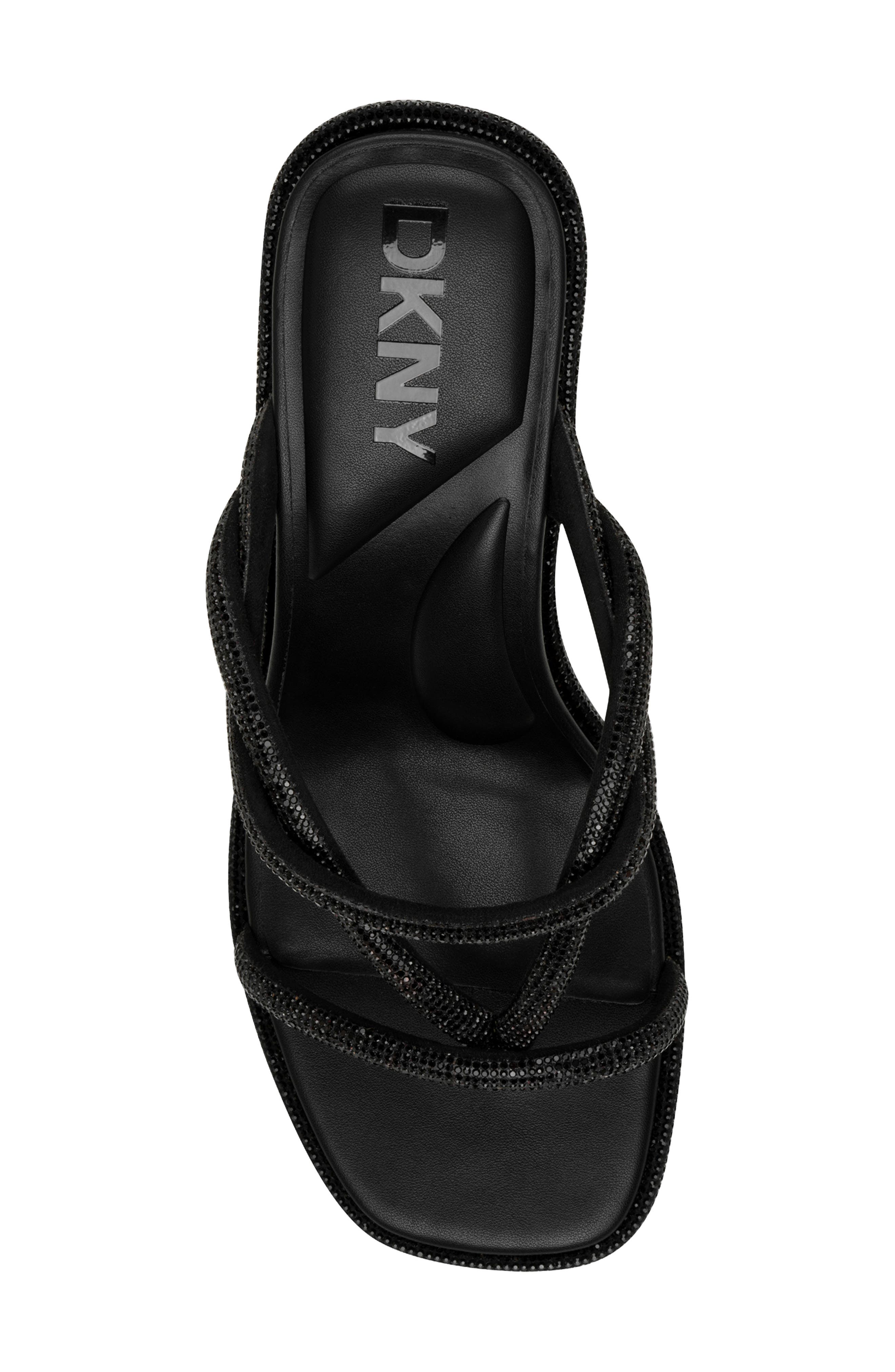 DKNY Embellished Strappy Sandal, Alternate, color, Black