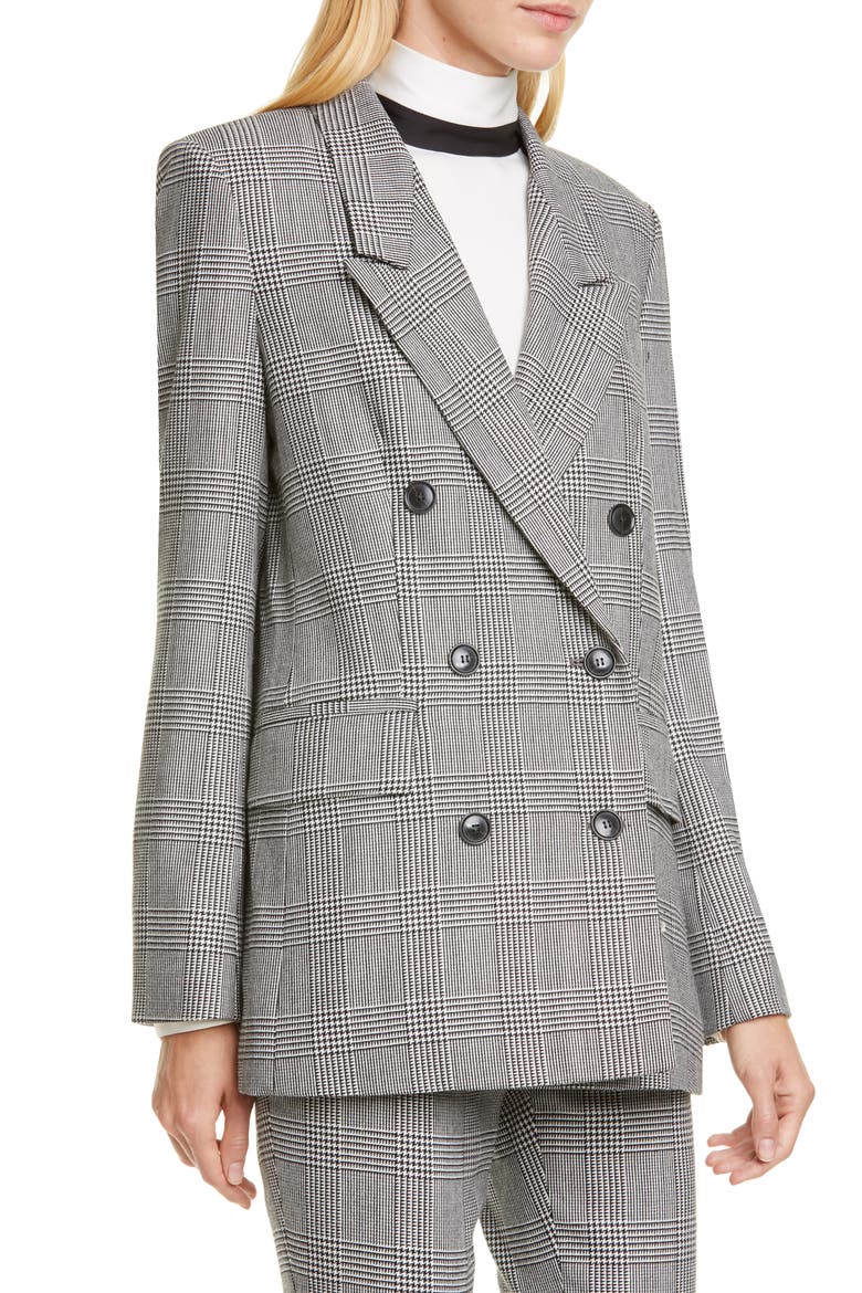 Glen Plaid Double Breasted Blazer, Alternate, color, NOIR MULTI