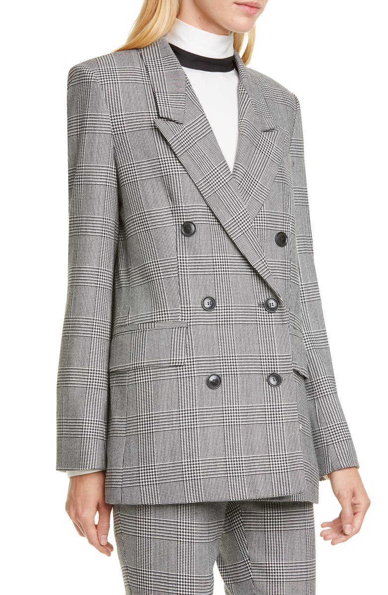 FRAME Glen Plaid Double Breasted Blazer, Alternate, color,