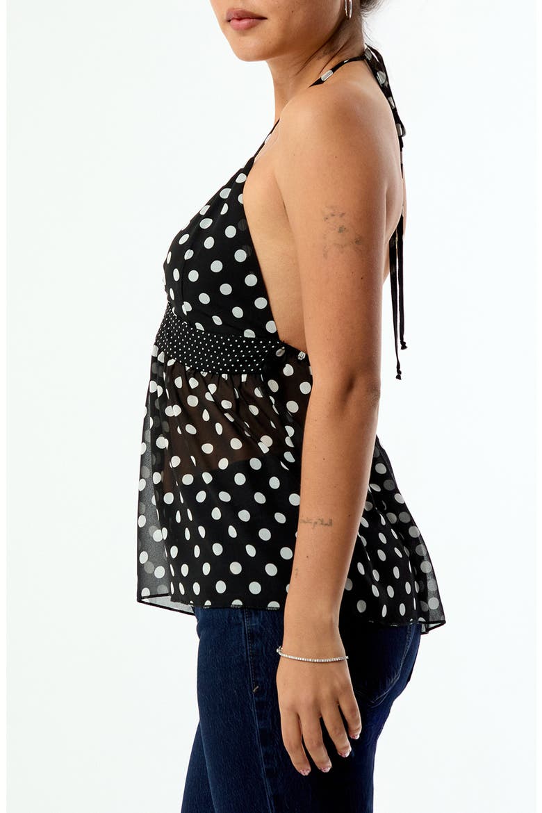 Arden Mixed Polka Dot Halter Neck Chiffon Top, Alternate, color, POLKA DOT
