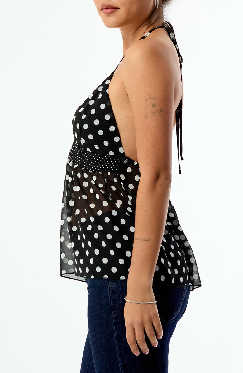 PacSun Arden Mixed Polka Dot Halter Neck Chiffon Top, Alternate, color, Polka Dot